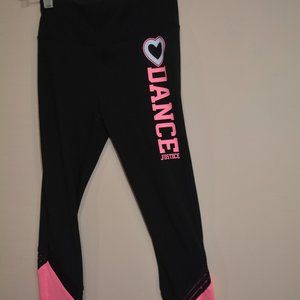 Justice Active DANCE Knit Pants-Pink & Black-Size 10